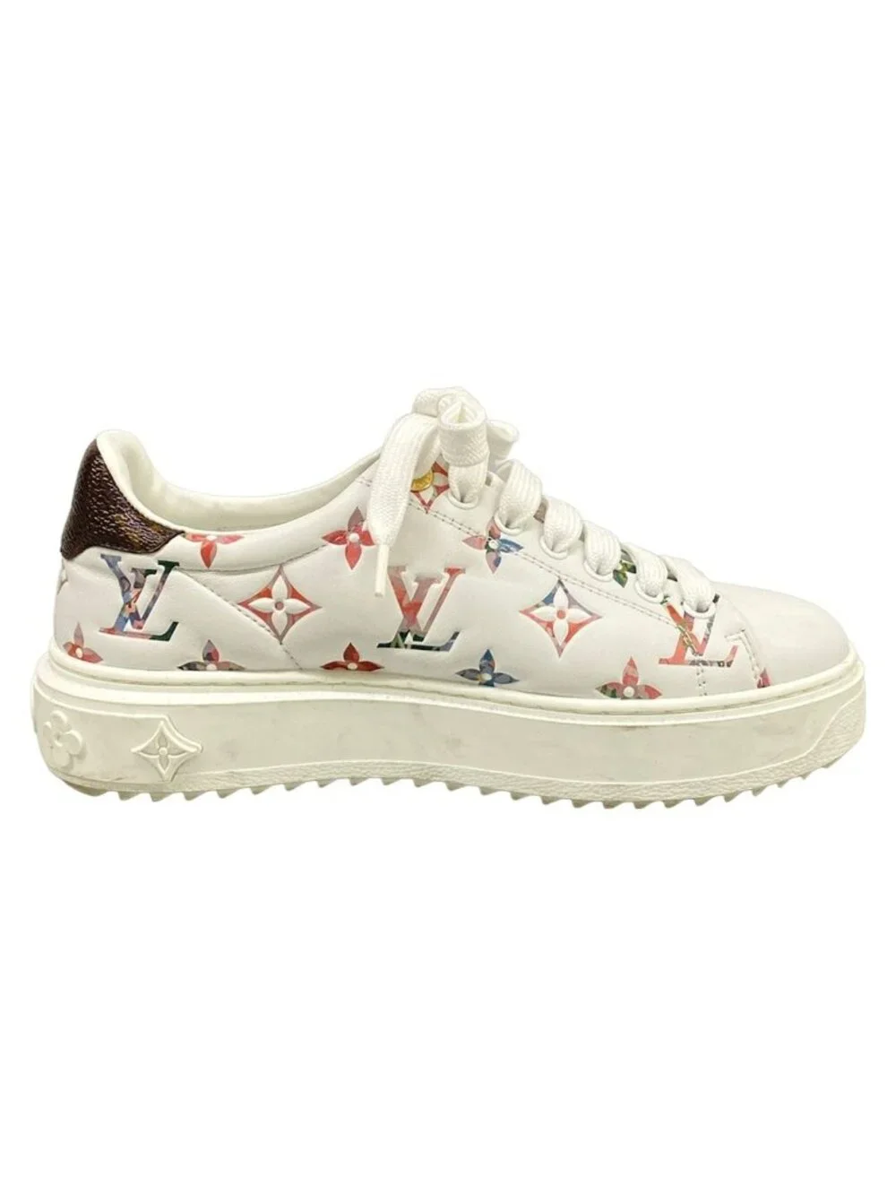 Louis Vuitton Sneakers Time Out Line White Pink Multi Leather